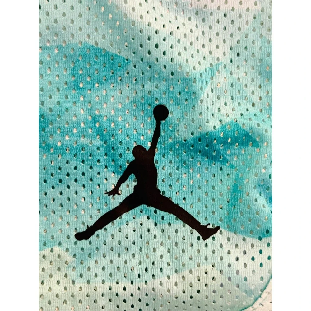 Jordan Mens Basketball Jersey and Shorts Set Teal Blue Mesh 23 MCMLXXXV Size S M